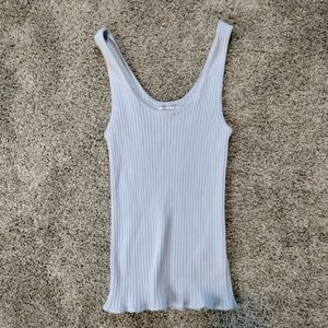 Women's Light Blue Ribbed Calvin Klein Tank Top Sz S